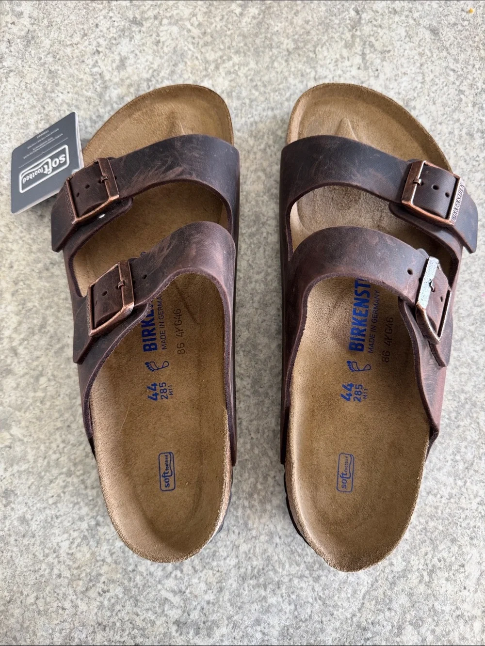Birkenstock Men’s Arizona Soft Footbed Two-Strap Sandals in Brown - Size 44/M11 - Picture 2 of 7